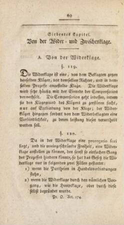 A. Von der Widerklage