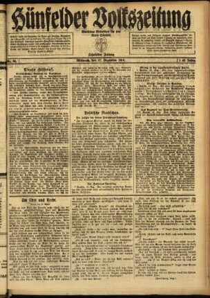 Ausgabe vom Mittwoch, den 17. Dezember 1919.