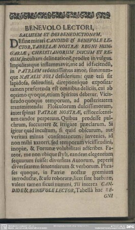 Benevolo Lectori, Salutem Et Dei Benedictionem