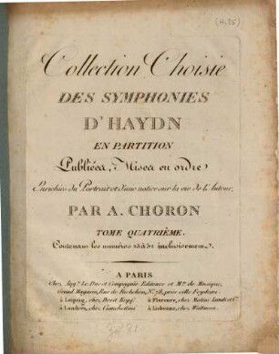 Partition Des Symphonies D'HAYDN Ouvrage Proposé Souscription. 25. [H 1,75]. - 27 S.