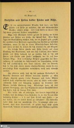 10. Kapitel: Verhüten und Heilen kalter Hände und Füße