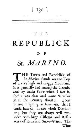 THE REPUBLICK OF St. MARINO.