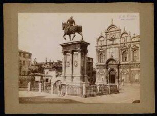 Colleoni-Denkmal und Scuola San Marco, Venedig: Blick auf das Denkmal mit Fassade der Scuola San Marco im Hintergrund