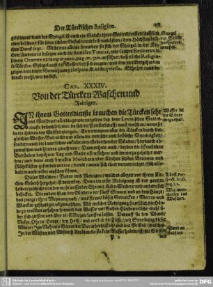 Cap. XXXIV. Von der Türcken Waschen und Reinigen