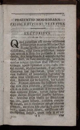 Praefatio Moshemiana Priori Editioni Praefixa.