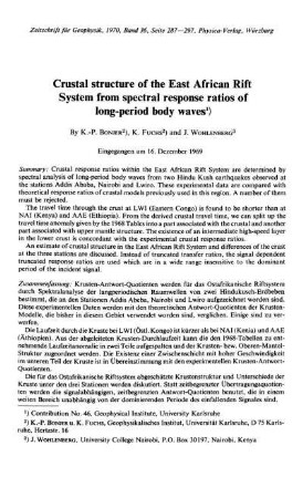 Crustal structure of the east African rift system from spectral response ratios of long-period body waves