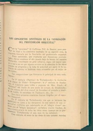 Los conciertos sinfónicos de la "Asociación del Profesorado Orquestal"