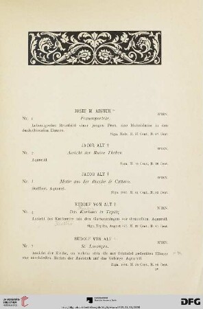 Kollektion Ölgemälde (Nr. 1-174)