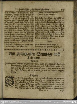 Am zwantzigsten Sonntage nach Trinitatis