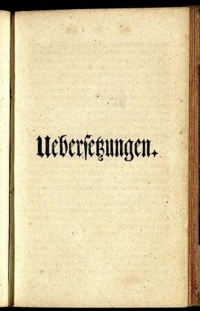 Uebersetzungen.
