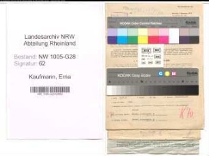 Entnazifizierung Erna Kaufmann , geb. 18.04.1898 (Postsekretaerin)