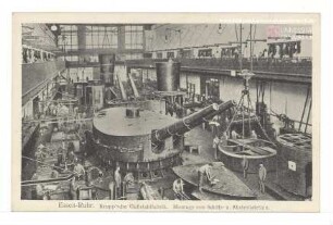 Essen-Ruhr. Krupp'sche Gußstahlfabrik. Montage von Schiffs- u. Küstenlafetten