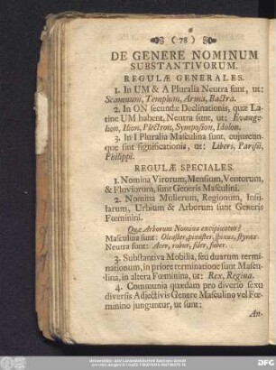 De Genere Nominum Substantivorum.