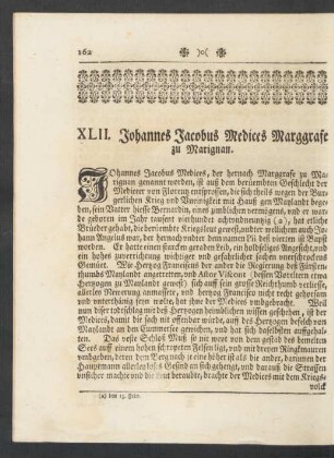 XLII. Johannes Jacobus Medices Marggrafe zu Marignan