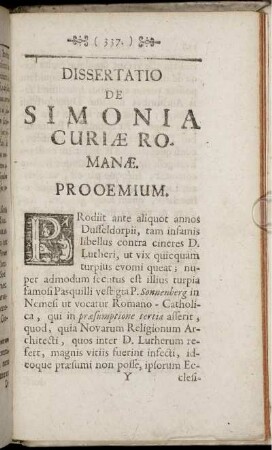 Dissertatio De Simonia Curiae Romanae.