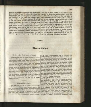 Mannigfaltiges.