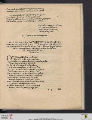 Carmen gratulatorium ad clariss. virum D. Michaelem Kislerum IV. Licentiatum, [...]
