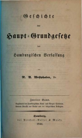 Geschichte der Haupt-Grundgesetze der Hamburgischen Verfassung, 2