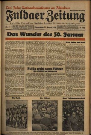 Erste Ausgabe vom Donnerstag, den 30. Januar 1936.