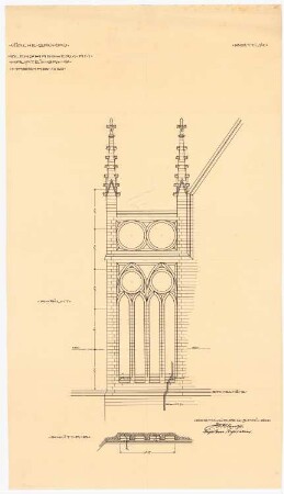 St. Marien, Herne-Baukau Erweiterung und Neubau von Kaplanei und Schwesternhaus: Blendmaßwerk am Haupteingang 1:20