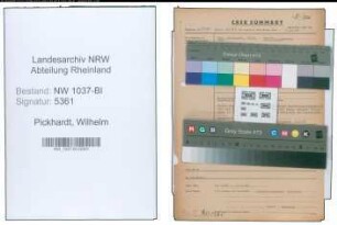 Entnazifizierung Wilhelm Pickhardt , geb. 03.03.1906 (Techn.Angestellter)