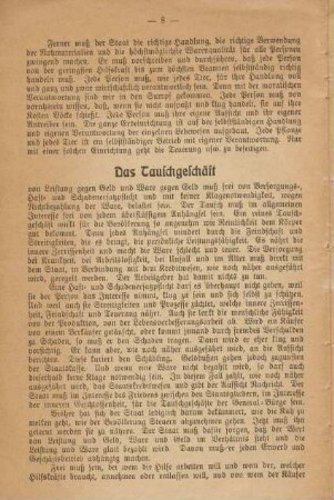 Das Tauschgeschäft