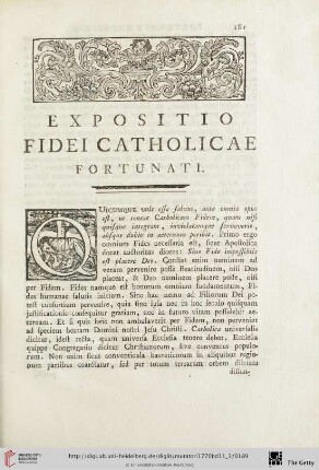 Expositio Fidei Catholicae Fortunati