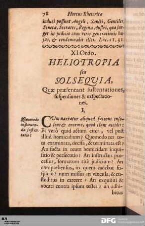 XI. Ordo. Heliotropia seu Solsequia