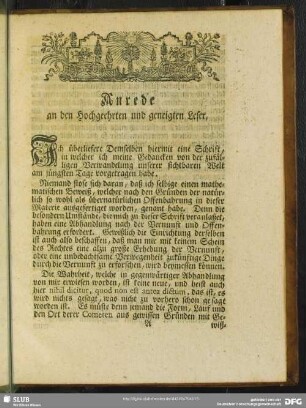 Anrede an den Hochgeehrten und geneigten Leser