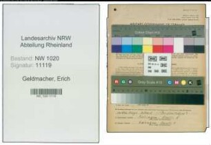 Entnazifizierung Erich Geldmacher , geb. 24.06.1896 (Elektromonteur)
