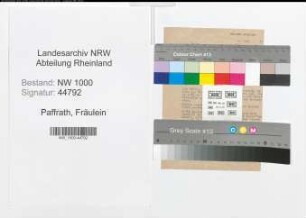 Entnazifizierung Fräulein Paffrath, geb. (Polizeiverwaltung)