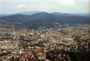 Freiburg: Gesamtbild Freiburger Innenstadt, von Südwesten