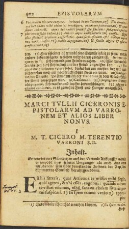 Epistolarum Ciceronis Liber IX.