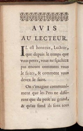 Avis au Lecteur. - Avis au Public.