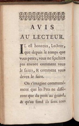 Avis au Lecteur. - Avis au Public.