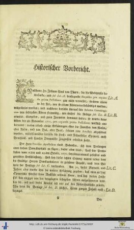 Historischer Vorbericht