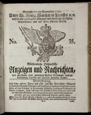 No. 35. Montags, den 1ten September, 1755.