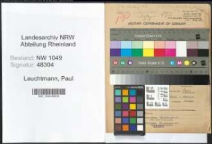 Entnazifizierung Paul Leuchtmann , geb. 02.10.1902 (Schriftsetzer)