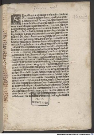 Regulae cancellariae apostolicae : Rom, 1494.03.06.