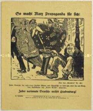 Aufruf zur Wahl von Paul von Hindenburg zum Reichspräsidenten 1925