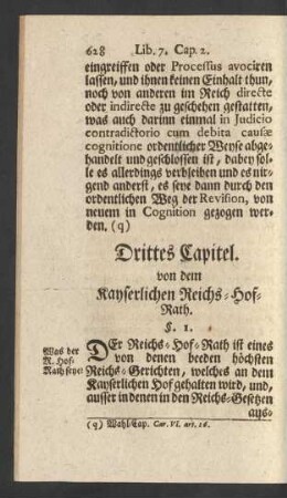 Drittes Capitel. von dem Kayserlichen Reichs-Hof-Rath