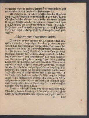 Nüchtern zum Sacrament gehen.