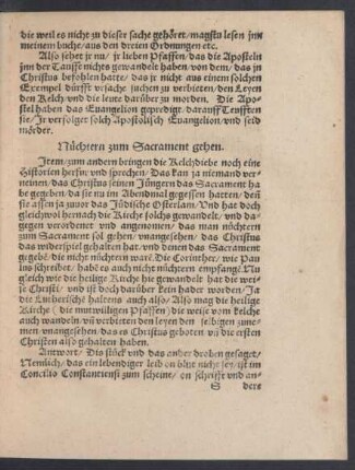 Nüchtern zum Sacrament gehen.