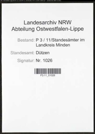 Heiratsregister Standesamt Dützen