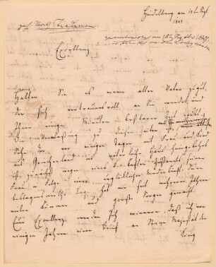 Georg Ludwig von Maurer (1790-1872) Nachlass: Brief von Friedrich Tiedemann an Georg Ludwig von Maurer - BSB Maureriana II.2. Tiedemann, Friedrich