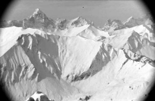 Oberstdorf: Nebelhorn; Alpenpanorama von West nach Süd, vom Nebelhorn