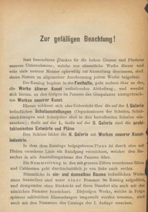 Zur gefälligen Beachtung