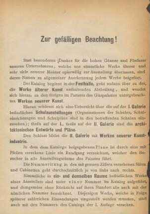 Zur gefälligen Beachtung
