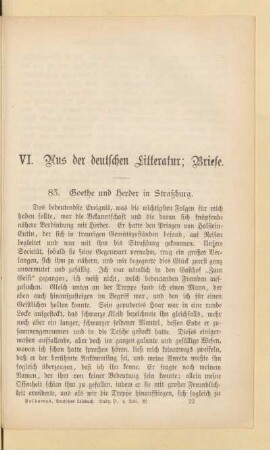 VI. Aus der deutschen Litteratur; Briefe