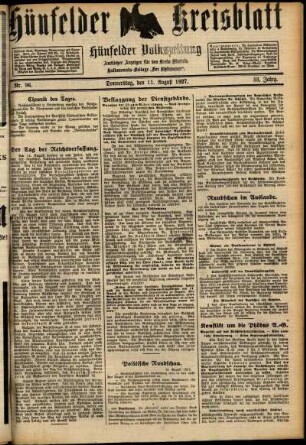 Ausgabe vom Donnerstag, den 11. August 1927.